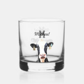 Monogramm Name Holstein Kuh Milchviehwirtschaft Whiskyglas (Rückseite)