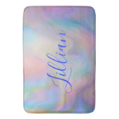 Monogramm Name in blau auf Perlmutt | Badematte (Vorderseite Vertikal)