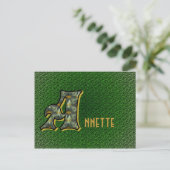 Monogramm Name Initial A Daisies Floral Postkarte (Stehend Vorderseite)