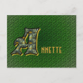 Monogramm Name Initial A Daisies Floral Postkarte (Vorderseite)