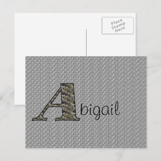 Monogramm Name Initial A Hydrangea Floral Postkart Postkarte (Vorne/Hinten)