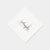 Monogramm (Name + Initial) auf weißer Norm Serviette (Ecke)