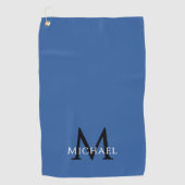 Monogramm-Name-Initial Elegant Königlich Blau Golfhandtuch (Vorderseite)
