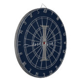 Monogramm-Name-Initial-Schrift Navy Blau Dartscheibe (Vorderseite Links)