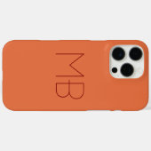 Monogramm Name Initialen Orange und Maron Case-Mate iPhone Hülle (Rückseite (Horizontal))