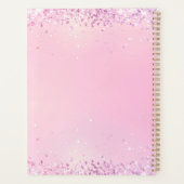 Monogramm Name Initialen Pink Lila Glitter Planer (Rückseite)