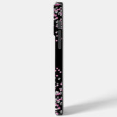 Monogramm Name Initialen Schwarz Rosa Silber Glitt Case-Mate iPhone Hülle (Rückseite / Links)