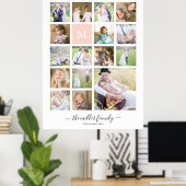 Monogramm Name Kalligrafie White 16 FotoCollage Poster (Heimbüro)