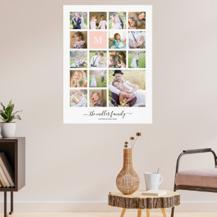 Monogramm Name Kalligrafie White 16 FotoCollage Poster