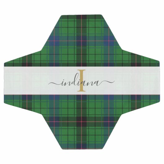 Monogramm Name Kariert Typografie Rustikales Tarta Fußball (Flach)