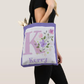 Monogramm & Name Kerry mit Blumen Tasche (Von Nahem)
