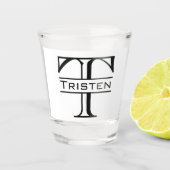 Monogramm Name Klassische Initialen Personalisiert Schnapsglas (Vorderseite)
