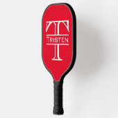 Monogramm-Name Klassische Initialen Pickleball Schläger (Links)