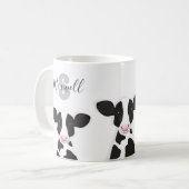 Monogramm Name Kuh Tier Kaffeetasse (Vorderseite Links)