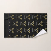 Monogramm Name Lacrosse Gold Black Badhandtuch Set (Handtuch)