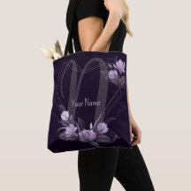 Monogramm Name Lila Blumen Violett Geometrischer R