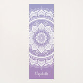Monogramm Name Lila Mandala Om Yoga Mat Yogamatte (Rückseite)
