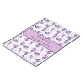 Monogramm Name Lila Rosa Bläschen NeuBaby Notizblock (Linke Seite)