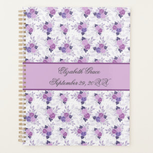 Monogramm Name Lila Rosa Blumen Baby Tagesplaner Planer
