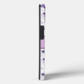 Monogramm Name Lila Rosa Blumengestalt Case-Mate iPhone Hülle (Rückseite / Rechts)