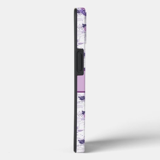 Monogramm Name Lila Rosa Blumengestalt Case-Mate iPhone Hülle (Rückseite / Rechts)