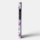 Monogramm Name Lila Rosa Blumengestalt Case-Mate iPhone Hülle (Rückseite / Links)