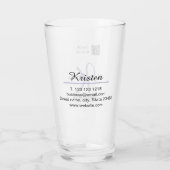 Monogramm-Name Lila-Schreiber bearbeiten QR-Code G Glas (Rückseite)