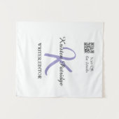 Monogramm-Name Lila-Schreiber bearbeiten QR-Code G Wandteppich (Vorderseite (Horizontal))