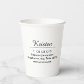 Monogramm-Name Lila-Schreiber-Editier-per-QR-Code- Pappbecher (Rückseite)