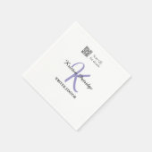 Monogramm-Name Lila-Schreiber editper QR-Code Gesc Serviette (Ecke)