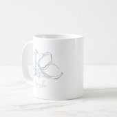 Monogramm & Name Minimalist Modern Blumen Skizze Kaffeetasse (Vorderseite Links)