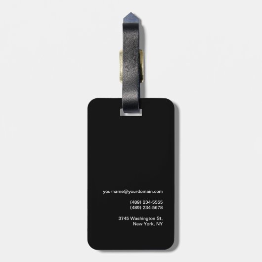 Monogramm Name Minimalistisch Gepäckanhänger (Rückseite vertikal)