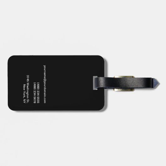 Monogramm Name Minimalistisch Gepäckanhänger (Rückseite horizontal)