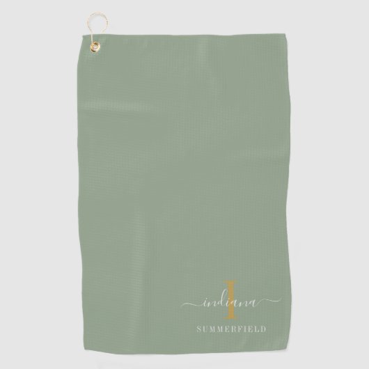 Monogramm Name Minimalistisch Golfhandtuch (Vorderseite)