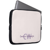 Monogramm Name Minimalistisch Solid Blush Laptopschutzhülle (Vorne Rechts)