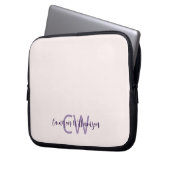 Monogramm Name Minimalistisch Solid Blush Laptopschutzhülle (Vorderseite Links)