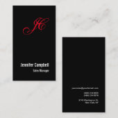 Monogramm Name Minimalistisch Visitenkarte (Vorne/Hinten)