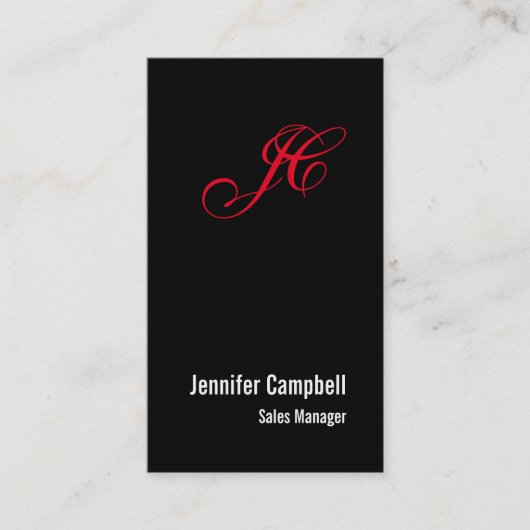 Monogramm Name Minimalistisch Visitenkarte (Vorderseite)