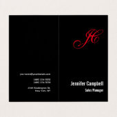 Monogramm Name Minimalistisch Visitenkarten (Außenseite Aufgefaltet)