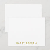 Monogramm Name Minimalistisch weiße Notizkarte Mitteilungskarte (Vorne/Hinten)