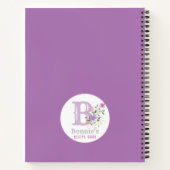 Monogramm & Name mit Blumen Notizblock (Rückseite)