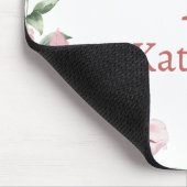 Monogramm Name mit rosa Rose Mousepad (Ecke)