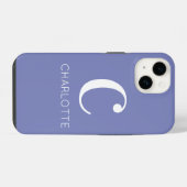 Monogramm Name Modern Blaugrün iPhone Hülle (Rückseite (Horizontal))