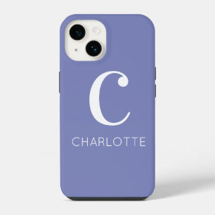 Monogramm Name Modern Blaugrün iPhone 14 Hülle