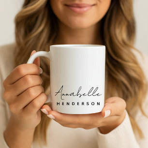 Monogramm-Name   Modern minimalist stilvoll Kaffeetasse
