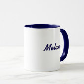 Monogramm Name Modern Minimalistische Navy Weiße T Tasse (VorderseiteRechts)