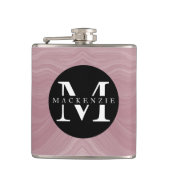 Monogramm Name Moderne Elegante Marmor Niedlich Ch Flachmann (Vorderseite)