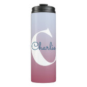 Monogramm Name Moderne Typografie Thermosbecher (Vorderseite)