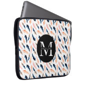 Monogramm Name Modernes Muster für Niedliche Natur Laptopschutzhülle (Vorne Rechts)