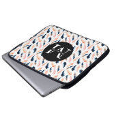 Monogramm Name Modernes Muster für Niedliche Natur Laptopschutzhülle (Vorne Knopf)